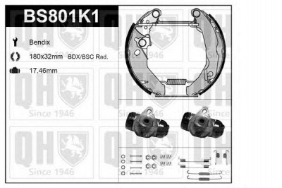 QUINTON HAZELL bs801k1 -  Комплект тормозов, барабанный тормозной механизм